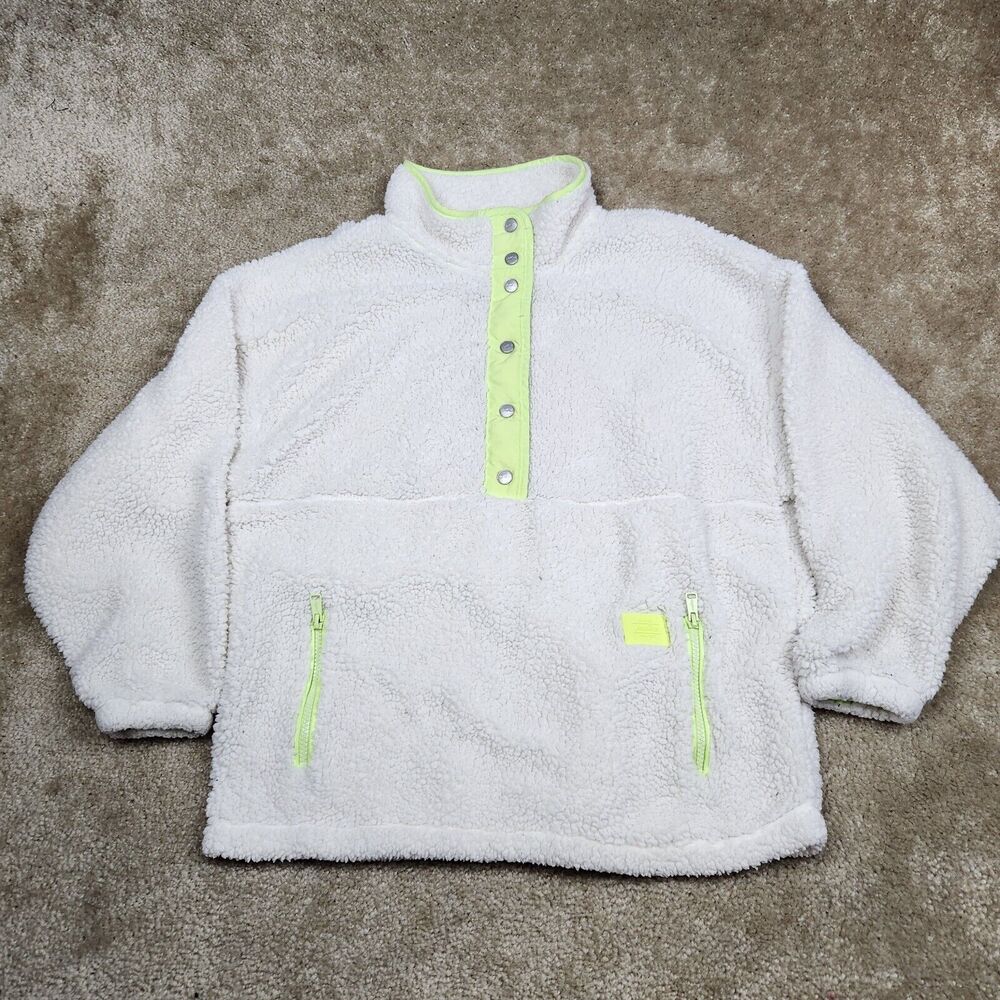 Justice Girls Sherpa Hoodie Quarter Button And Pockets Size 16/18